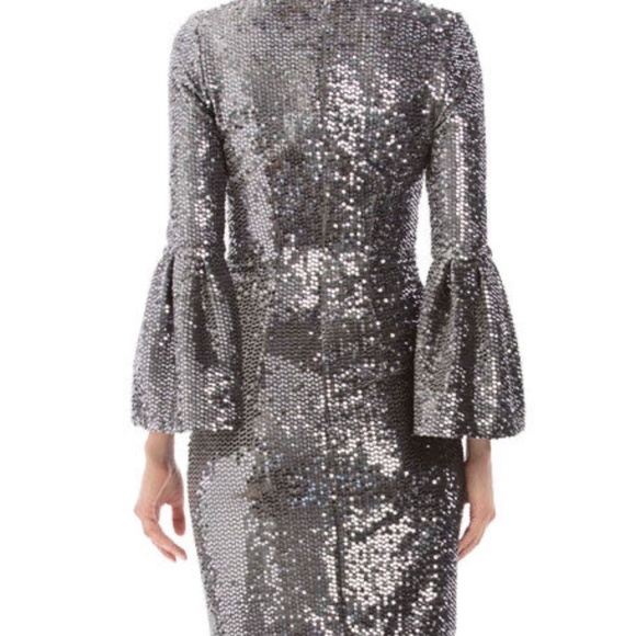 Nicole Miller NY Sequin Bell Sleeve Dress - Size 8 - Picture 5 of 9
